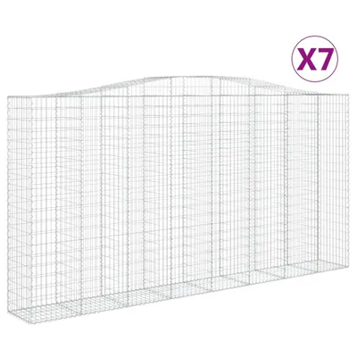 Produktbild von Gabionen mit Hochbogen 7 Stk. 400x50x200/220cm Verzinktes Eisen
