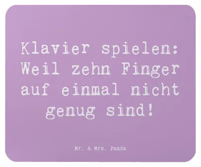 Produktbild von Mr. & Mrs. Panda Mouse Pad Spruch Klavier Magie - Lavendeltraum - Geschenk, mausteppich, Lernen, Elfenbeintasten, Instrument, Musiker, Koordination, Musik, pc mauspad