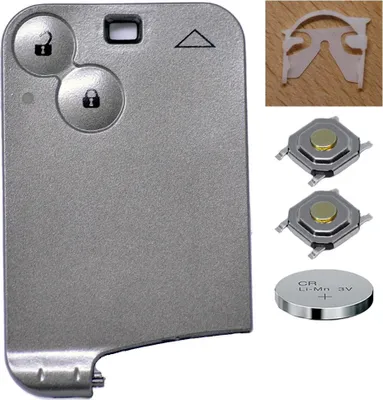 Produktbild von Auto Schlüssel Funk Fernbedienung 1x Keycard Gehäuse 2 Tasten + 1x CR1620 Batterie + 2X Mikrotaster kompatibel mit Renault