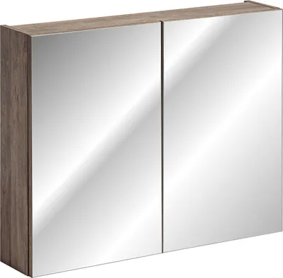 Produktbild von Badezimmerschrank Mit Spiegel 80 Cm Eiche Vintage
