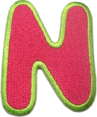 Produktbild von Buchstabe N - 6.3x4.8cm: Alphabet Buchstaben Einzeln Auswählbar - Aufnäher, Bügelbild, Aufbügler, Applikationen, Patches, Flicken, Zum Aufbügeln