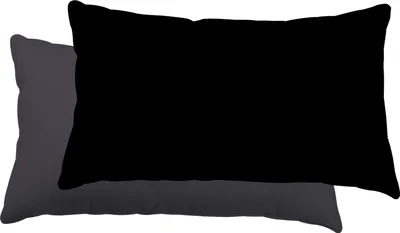 Produktbild von 2er Set Kissenbezug Kissenhülle Kopfkissenbezug 40x80cm grau schwarz Mikrofaser