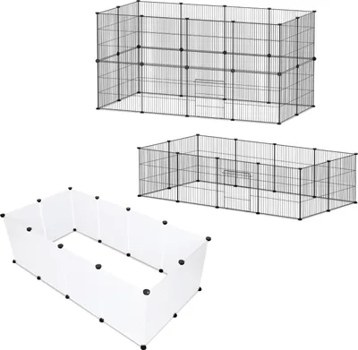 Produktbild von TolleTour Freigehege Gittergehege Kaninchen Gehege DIY Laufstall Indoor&draußen 12Pcs 45x35cm Weiß