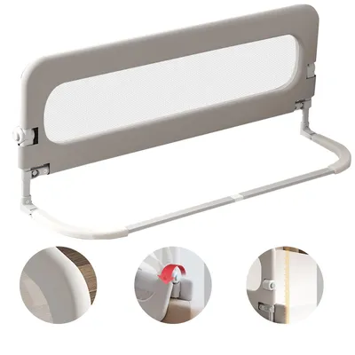 Produktbild von Babybettgitter für Kleinkinder,120 cm höhenverstellbar, herunterklappbares Bettgitter,für Queensize-, Kingsize-, Twin- und Etagenbetten