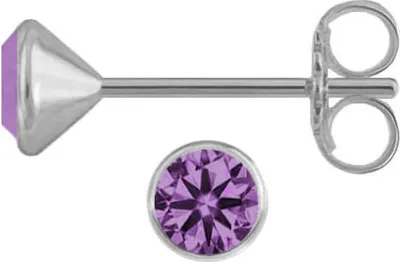 Produktbild von Kelchohrstecker 925 Sterling Silber mit Zirkonia in lila 2-5mm Größe - 4 mm