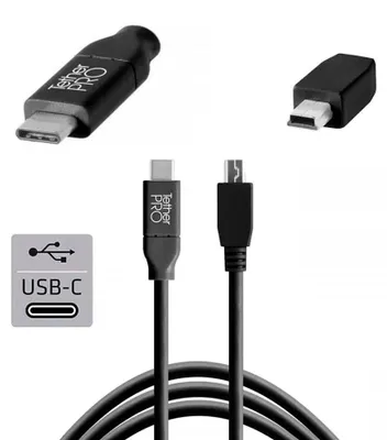 Obrázek produktu pro TetherPro USB-C na 2.0 Mini-B de 5-pin, 4,6 m (černá)