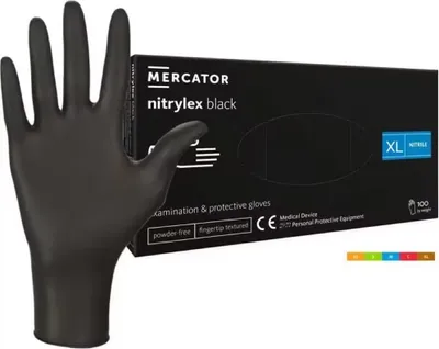 Produktbild von Nitrilhandschuhe Schwarz 100 Stück XL, Premium Einweghandschuhe latexfrei, Einmalhandschuhe nitril puderfrei - Black Nitrile Gloves für Kochen Reinige