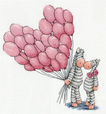 Produktbild von Klart Kreuzstichset "Luftkuss" 27x29cm, Zählmuster