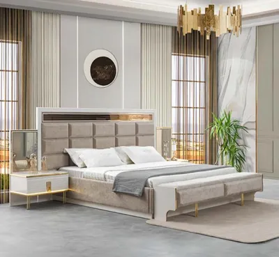 Produktbild von Schlafzimmergarnitur Bettenmöbel Schlafzimmerkombination Schlafzimmer Set 4ltg
