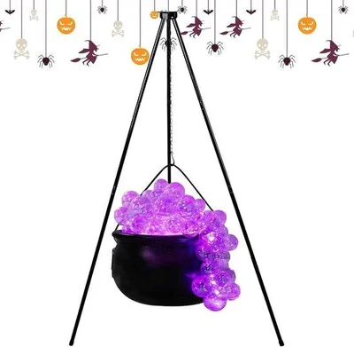 Imagen del producto de Caldera decorativa de Halloween - Decoración - Caldera para festividades - 30 x 30 cm - Negra
