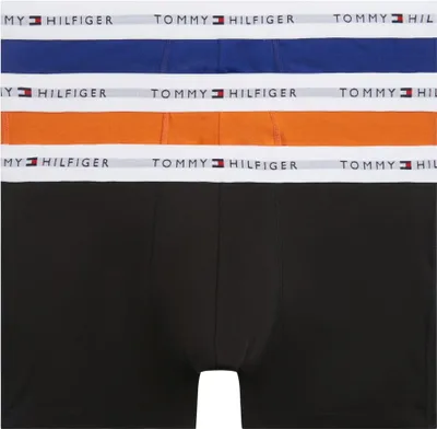 Produktbild von Tommy Hilfiger Herren 3er Pack Boxershorts Trunks mit Logomuster-Bund, Schwarz (