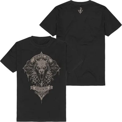 Produktbild von Powerwolf T-Shirt Herren Wolfhead schwarz Band-Merch, Bands 100% Baumwolle XXL