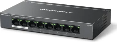 Produktbild von Mercusys MS108GP Netzwerk-Switch Managed Gigabit Ethernet (10/100/1000) Power over Ethernet (PoE) Schwarz (MS108GP)