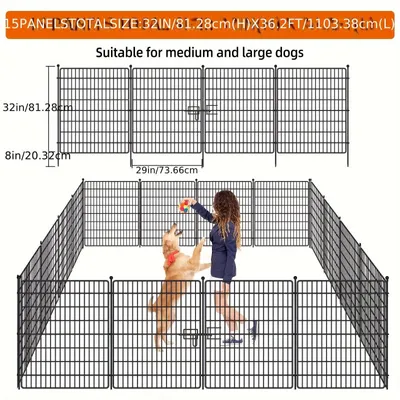 Productafbeelding van Tuinhek - Gaashek - Metalen Omheining - Tuinafscheiding - Stevige Hekwerkset - 14 Panelen + Deur