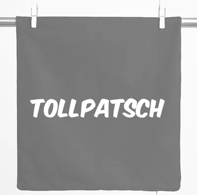 Produktbild von Huuraa Kissenbezug Tollpatsch Schriftzug 40x40cm Steel Grey Baumwolle Dekokissenbezug Geschenkidee