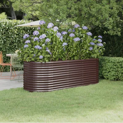 Zdjęcie produktu dla vidaXL Podwyższone łóżko Stal malowana proszkowo 224x80x68 cm Brązowy