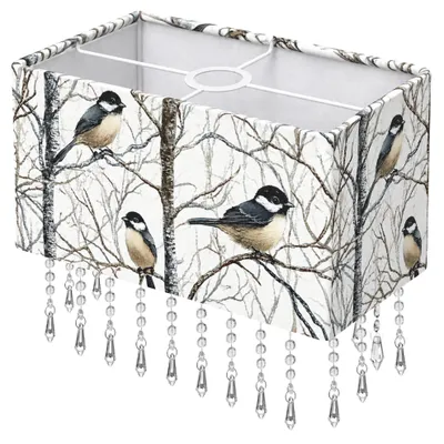 Vogelbaum Lichtschirm, rechteckig, Stoff, Acryl-Perlen, 40 cm