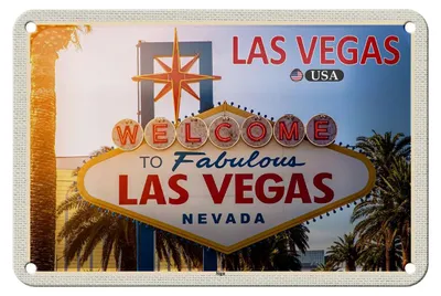 Produktbild von Blechschild Reise 18x12cm Las Vegas USA Sign Willkommensschild Deko