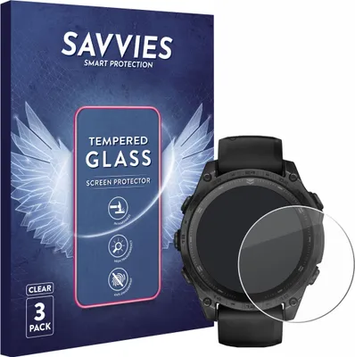 Produktbild von 3x Savvies Schutzglas für Garmin Tactix 8 AMOLED (47 mm) Displayschutz 9H Glas klar transparent