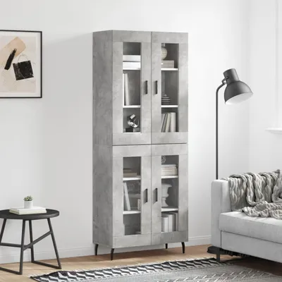 Obrázek produktu pro vidaXL Highboard concrete grey 69,5x34x180 cm odvozený dřevěný výrobek