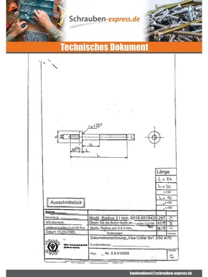Produktbild von Schraube Kreuzschlitz Messing 8x70 P 3/50 4/70 Messing