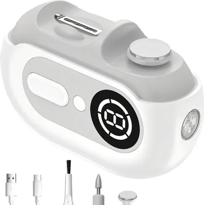 Produktbild von Multifunktionaler elektrischer Nageltrimmer, 4-in-1 Nagelpflegegerät: Schneiden, Feilen, Polieren, LED-Licht, ideal für Babys, Erwachsene und Senioren