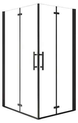 Produktbild von Duschspa Eckdusche 120x100x185cm Schwarz Falttür Duschkabinen 6mm NANO ESG-glas Pendeltür Duschtür