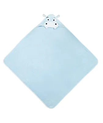 Produktbild von Sensillo - Baby-Handtuch mit Kapuze 100x100cm, Baby-Bademantel, Nilpferd - Blau