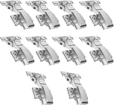 Image de Charnières automatiques à fermeture en douceur pour armoires de cuisine en acier inoxydable, lot de 10
