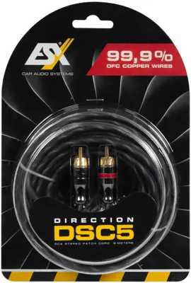 Obrázok produktu pre ESX DSC5, 5 m, 2 x RCA, 2 x RCA, Samec, Samec, Priamy