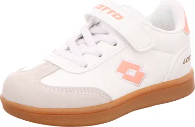 Produktbild von Lotto Kinder-Mädchen-Sneaker-Slipper-Klettschuh VINTAL M Weiß-Papaya-Orange, Farbe:weiß, EU Größe:27