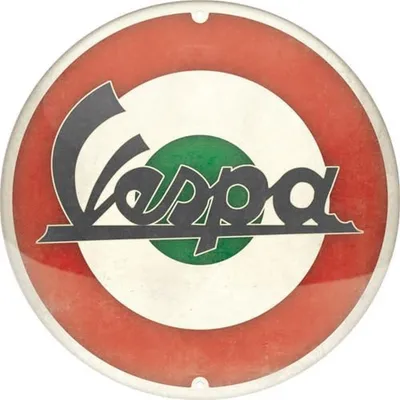 Immagine prodotto di Nostalgic-Art - Insegna di latta rotonda da 35 cm - Vespa - Logo italiano