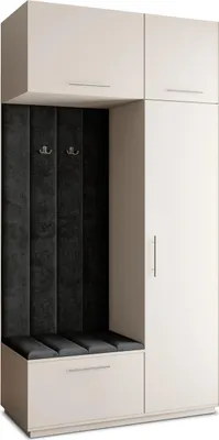 Produktbild von Masseno Garderobe-Set REMA 120/240/60 cm Modern Garderobenschrank Kaschmir, Veloursstoff MONOLITH 95 (Schwarz)