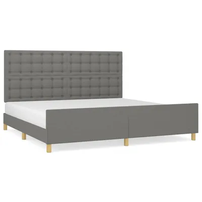 Produktbild von vidaXL Bettgestell ohne Matratze Dunkelgrau 200x200 cm Stoff