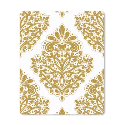 Produktbild von MuchoWow® Mauspad Mousepad Vintage - Blumen - Gold - Muster 30x40 cm - Mousepads - Maus Mat - Pad - Mausunterlage - Mausmatten