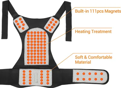 Produktbild von 111 Stück selbsterhitzende magnetische Steinweste, heiße Kompression, wärmende Taillenbandage, M