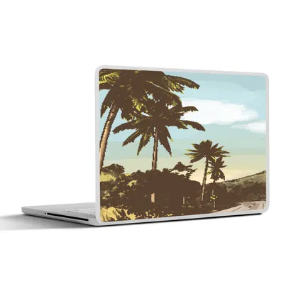 Produktbild von MuchoWow® Laptop Aufkleber Sticker Cover Strand - Palme - Berg 30x21 cm - Sticker für Laptop - Selbstklebend