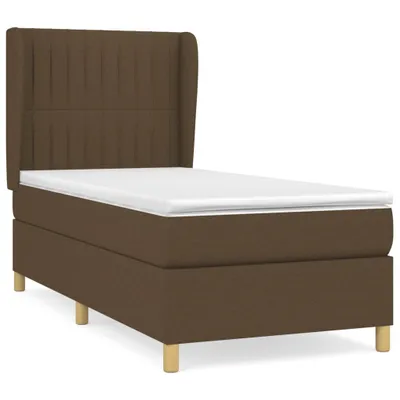 Produktbild von vidaXL Boxspringbett mit Matratze Dunkelbraun 90x200 cm Stoff