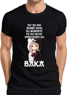 Immagine prodotto di Anime thing you wouldn't understand BAKA kawaii chibi otaku t-shirt da uomo, nero, XL