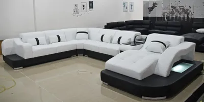 Produktbild von Ledersofa Sofa Modernes Leder Wohnlandschaft Design Ecksofa Couch Textil Polster