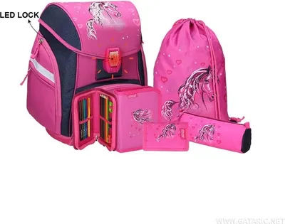 Immagine prodotto di Set di zaini Spirit Pro Light 5 pezzi HORSE con luce lampeggiante - modello 2019
