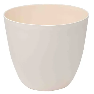 Zdjęcie produktu dla Okrągła plastikowa donica PURE, kolor: kremowy; średnica: 25 cm