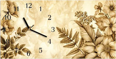 Produktbild von Wanduhr aus Glas mit Motiv Blumenblatt Kunstwerk- 60 x 30 cm - inkl. Aufhängesystem