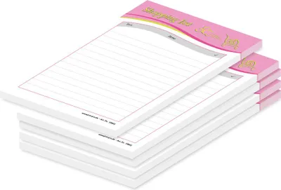 Produktbild von PRICARO Einkaufsliste "Speed", rosa, A6, 5er Set