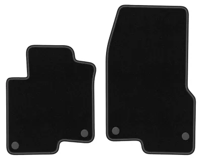 Produktbild von Velours-Fußmatten Vorne für Smart ForFour I 2004-2007 (Schrägheck) – 2-tlg, Schwarz, passgenau – Wielganizator BASIC