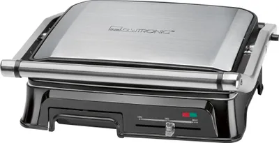 Produktbild von Clatronic KG 3571 elektrischer Kontaktgrill, Multigrill, für beidseitiges & fettfreies Grillen, antihaftbeschichtete Platten, Kabelaufwicklung, 2000 Watt, edelstahl