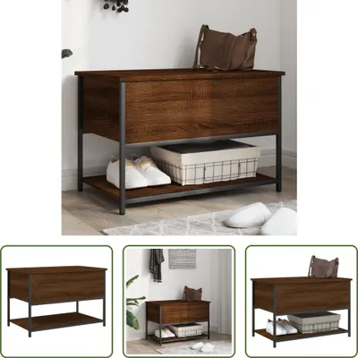 Produktbild von The Living Store Sitzbank mit Stauraum Braun Eiche 70x42,5x47 cm Holzwerkstoff