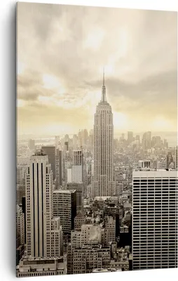 Produktbild von Bild auf Leinwand - Leinwandbild - Einteilig - Stadt Wolkenkratzer Manhattan New York - 80x120cm - Wand Bild - Wandbilder - Leinwanddruck - Wanddekoration - Leinwand bilder - Wandbild - PA80x120-2630