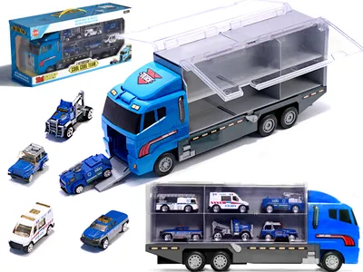 Produktbild von KIK - TIR-Transporter + Polizeiwagen aus Metall