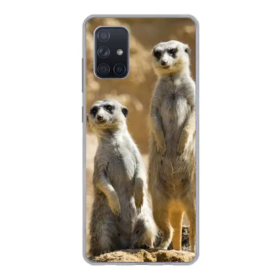 Produktbild von MuchoWow® Handyhülle Schutzhülle Hülle für Samsung Galaxy A51 Felsen - Erdmännchen - Tiere Silikon Softcase Handy Hülle - Schutzabdeckung